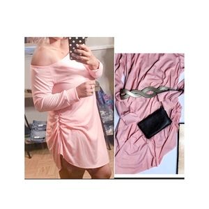 Off Shoulder Lightweight Asymmetric Dress